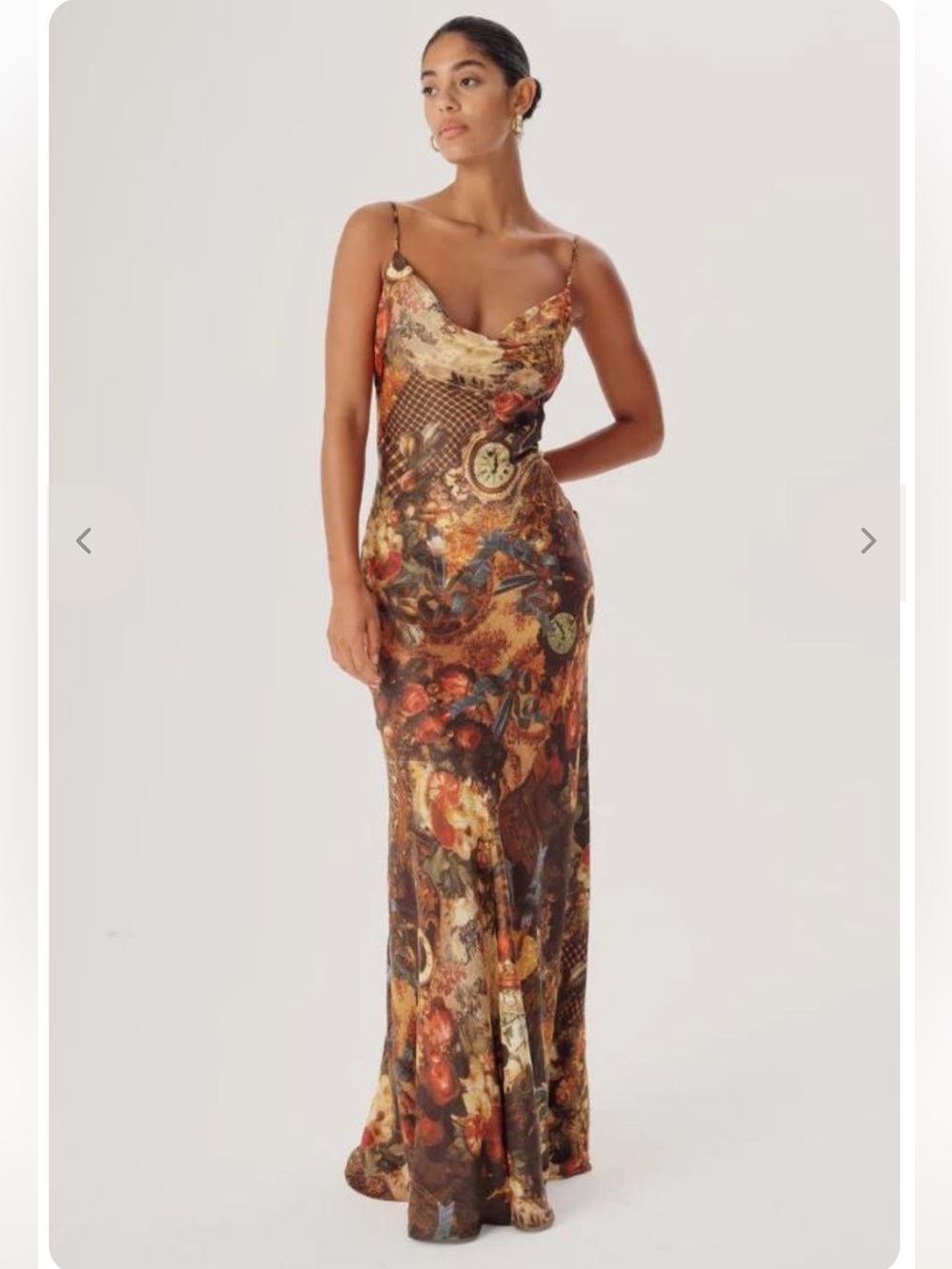 Ronny Kobo Collection Damien Baroque Slip Chic Maxi Silk Dress S New $590